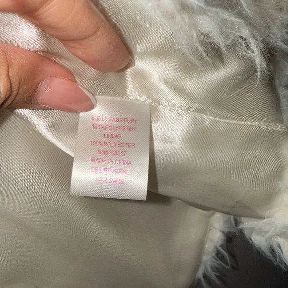 Design History Faux Fur Vest Small Cream Cozy Teddy Sleeveless Jacket Vest - Picture 6 of 6